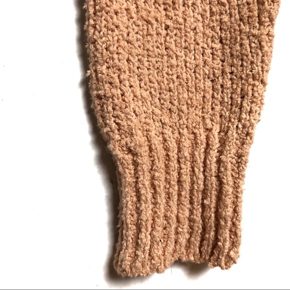 Zara Knit Pastel Orange Chanille Crop Sweater - Picture 4 of 5